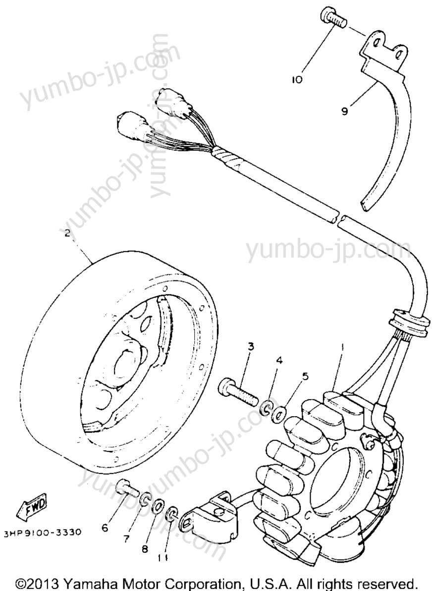 GENERATOR для квадроциклов YAMAHA MOTO-4 (YFM350ERE) 1993 г.