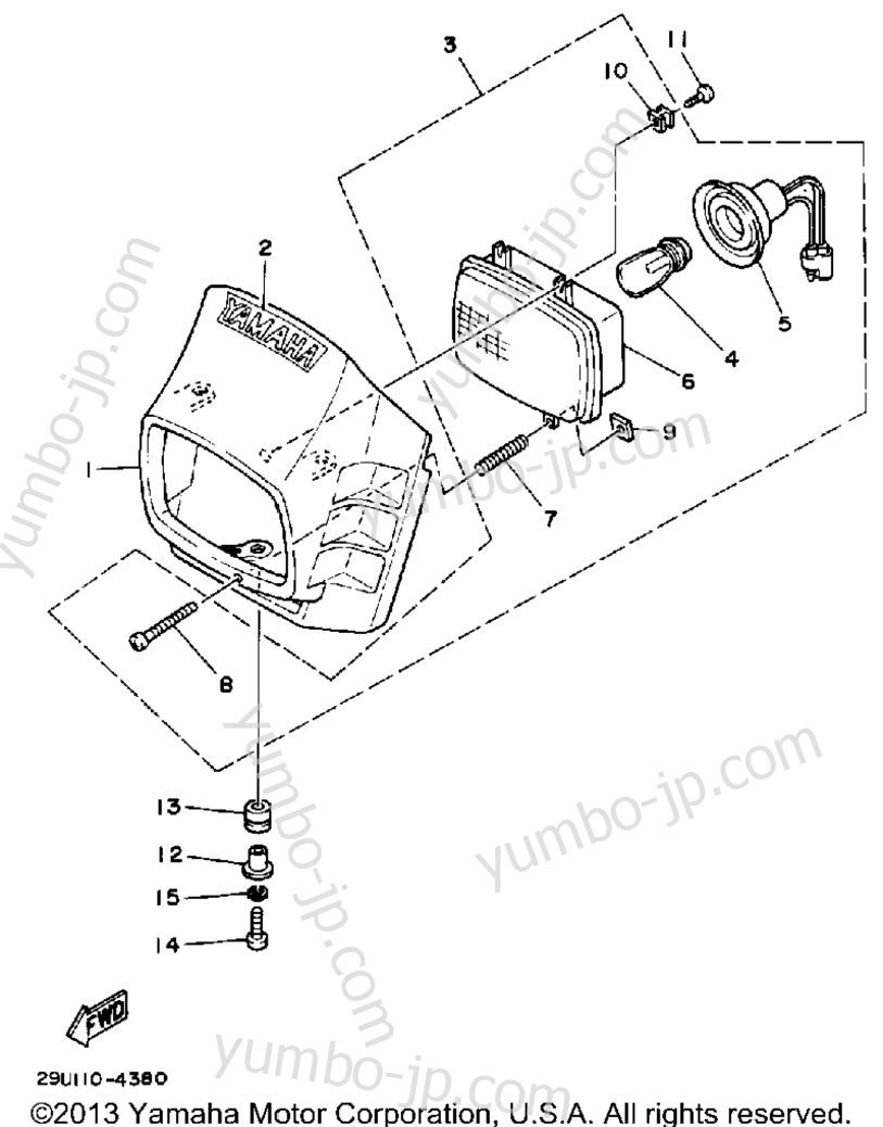 HEADLIGHT for ATVs YAMAHA YTM225DRS 1986 year