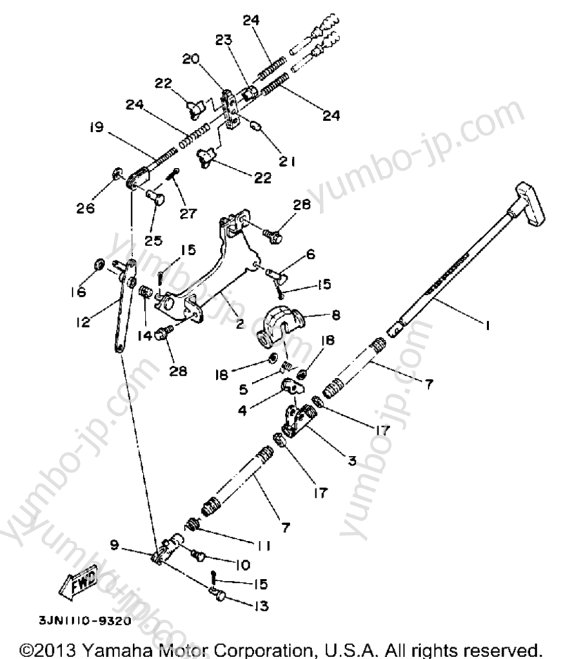 PARKING BRAKE для квадроциклов YAMAHA PRO-4 PRO HAULER W-TURF TIRES (YFU1TW) 1989 г.