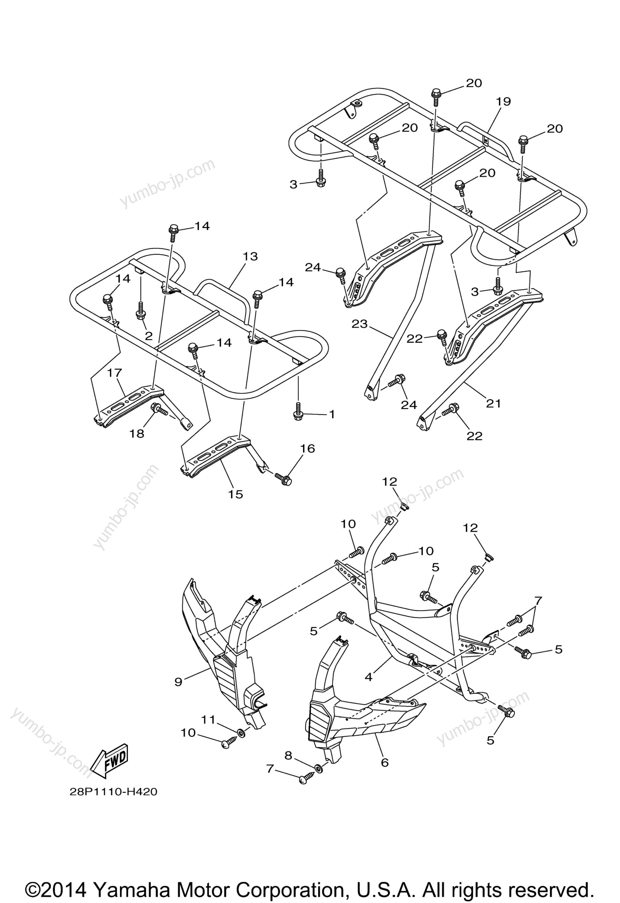 Guard for ATVs YAMAHA GRIZZLY 700 FI EPS 4WD HUNTER (YFM7FGPHY) 2009 year