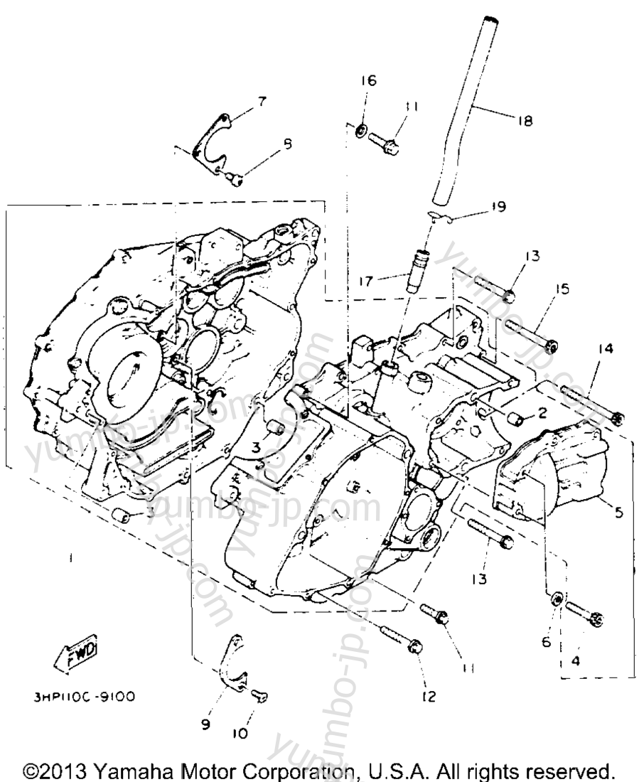 Крышка картера для квадроциклов YAMAHA MOTO-4 (YFM350ERE) 1993 г.