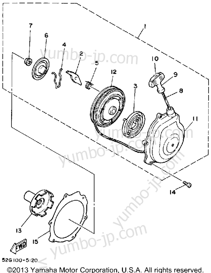 STARTER for ATVs YAMAHA MOTO-4 (YFM200N) 1985 year