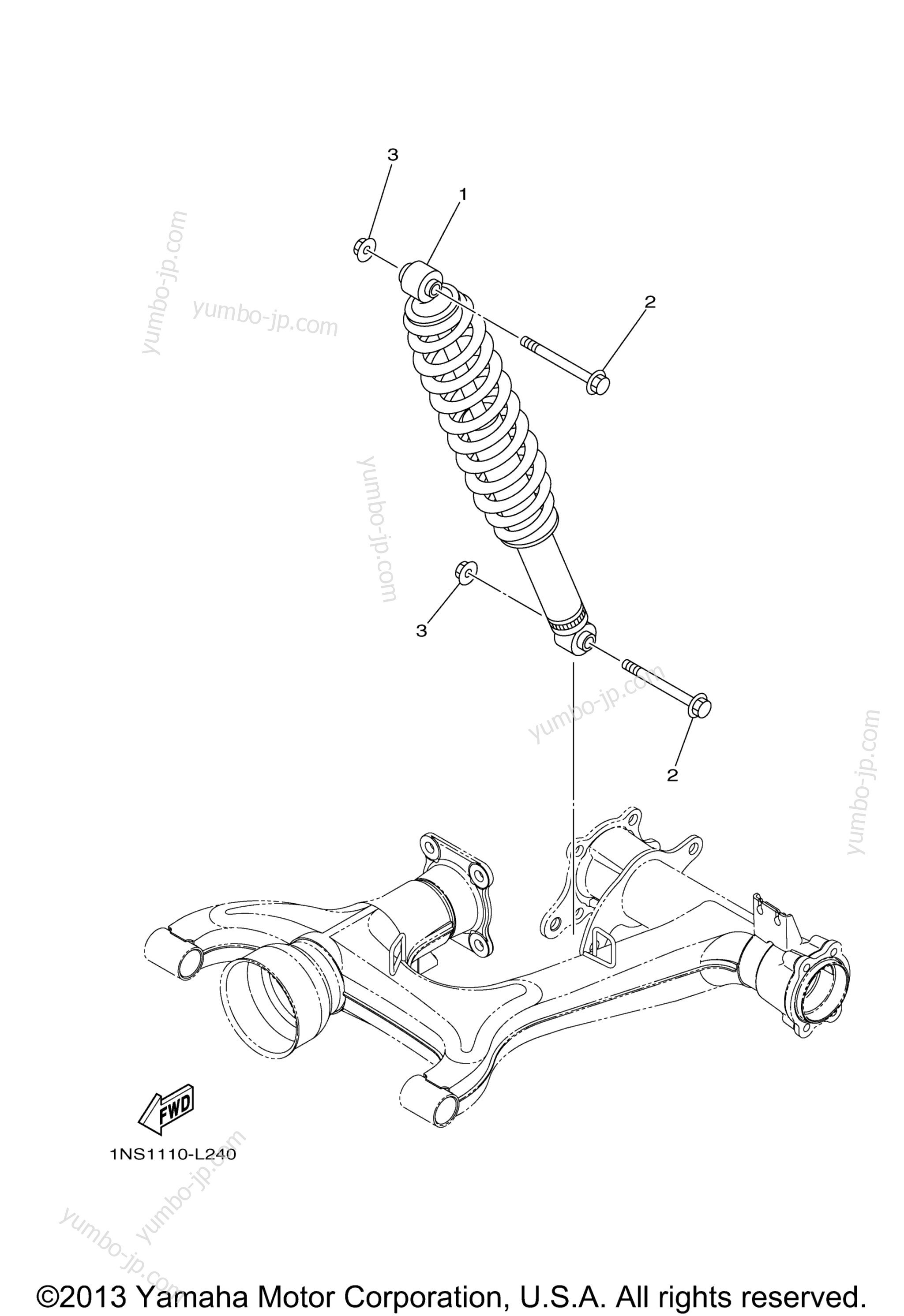 Rear Suspension for ATVs YAMAHA GRIZZLY 350 (YFM350DEL) 2014 year