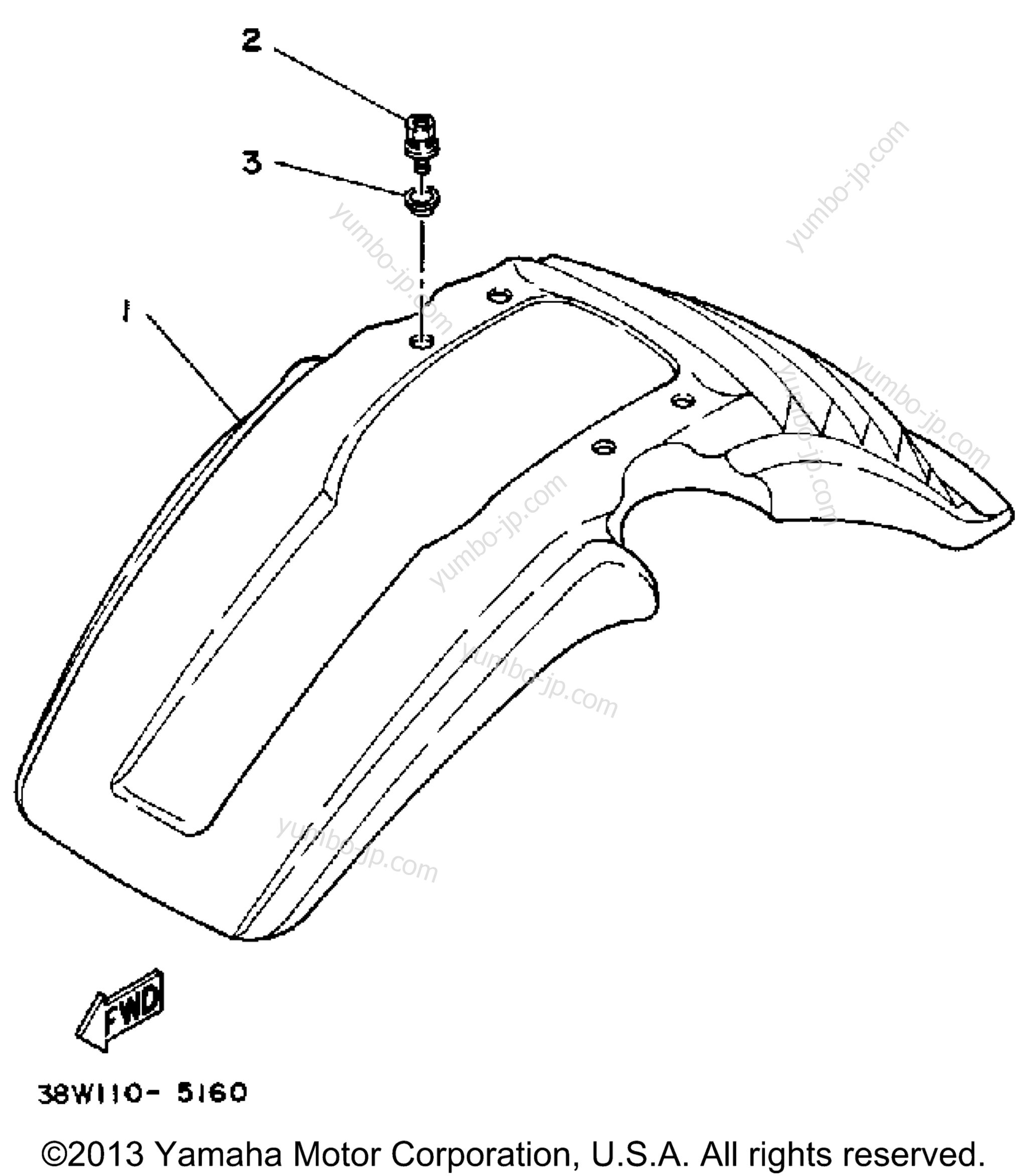 FRONT FENDER for ATVs YAMAHA YTZ250N 1985 year