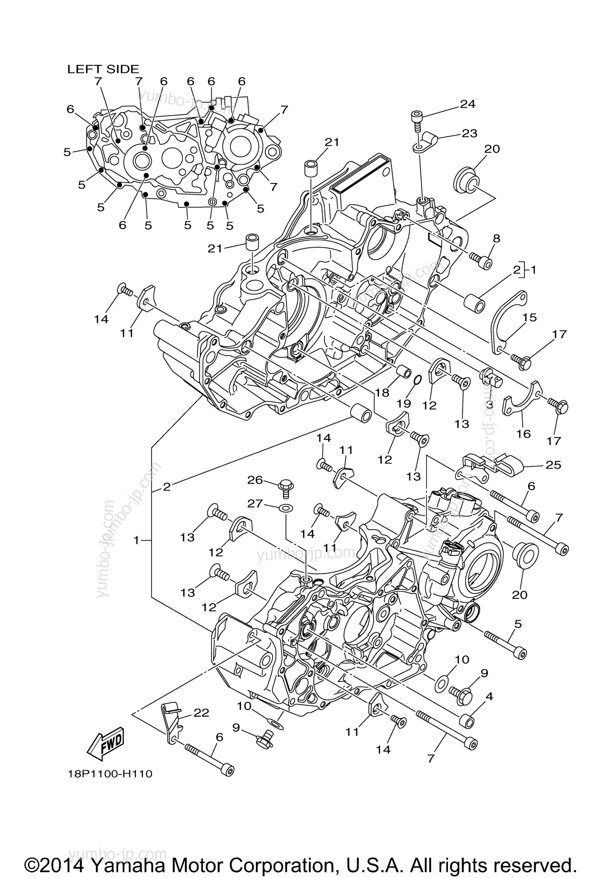 CRANKCASE for ATVs YAMAHA YFZ450R SPECIAL EDITION (YFZ450RSSE) 2014 year