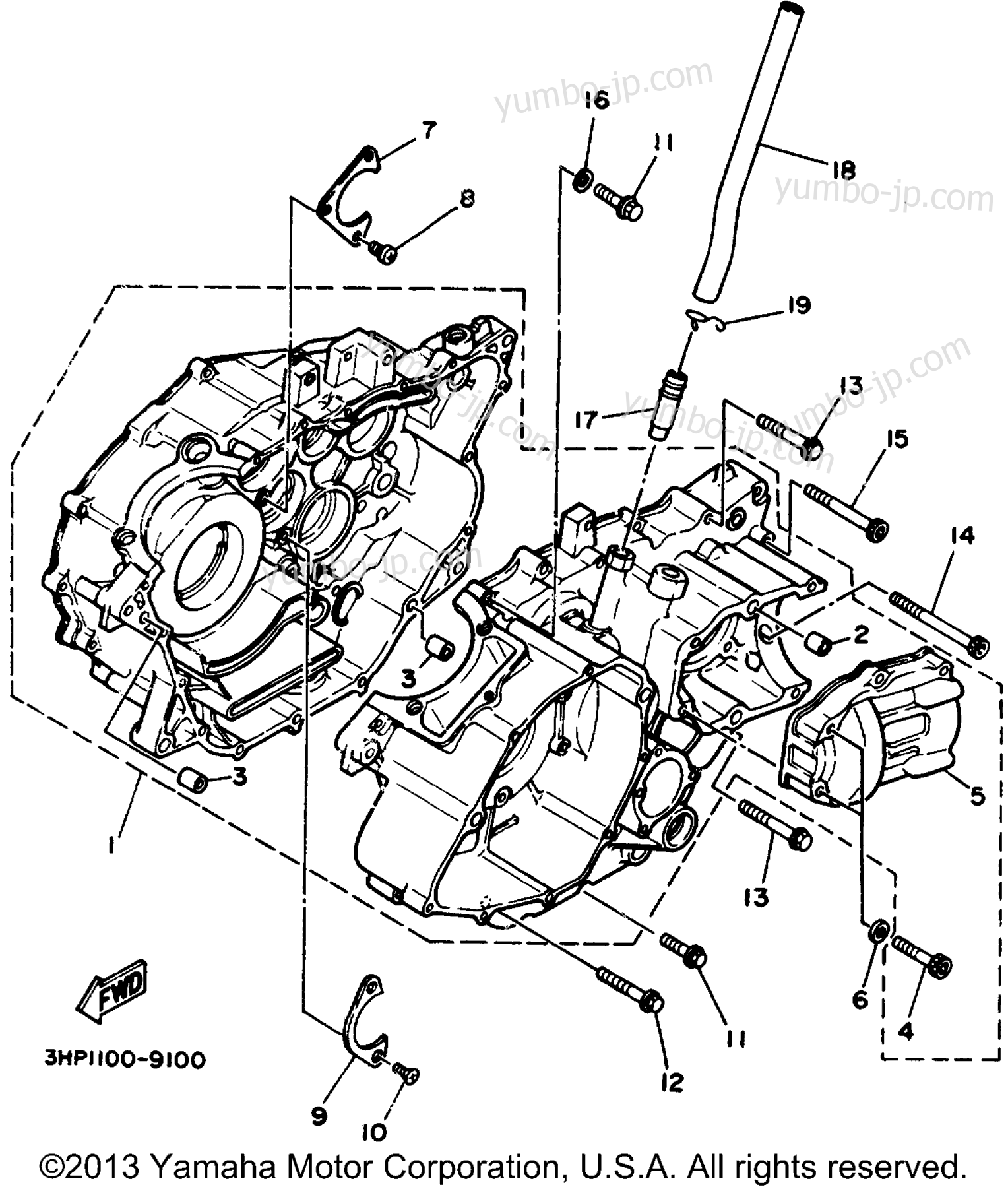 Крышка картера для квадроциклов YAMAHA BIG BEAR 4WD (YFM350FWD_) 1992 г.