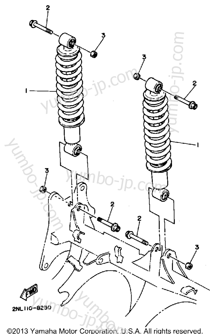 Rear Shocks для квадроциклов YAMAHA TERRA PRO (YFP350U) 1988 г.