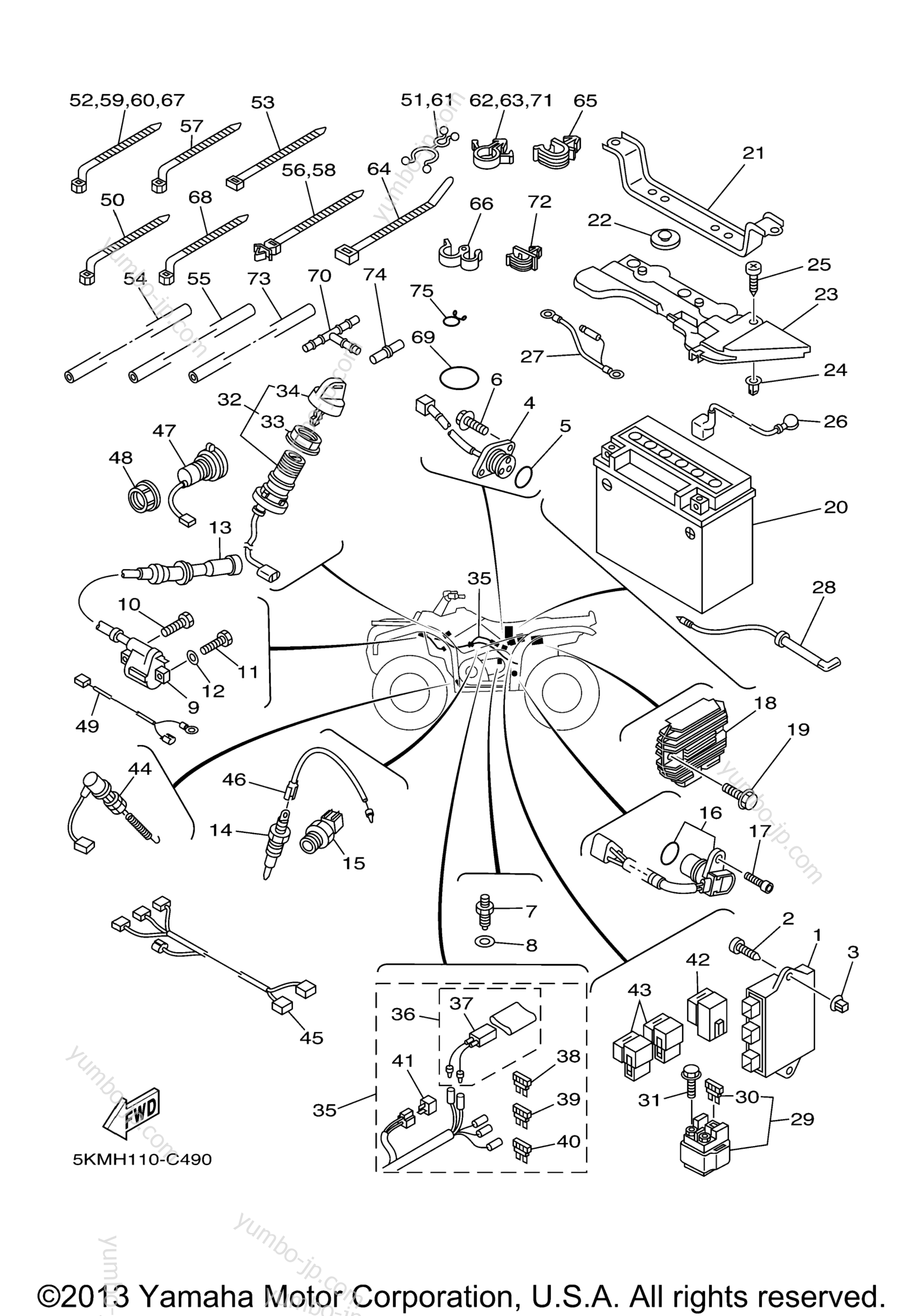 Electrical 1 for ATVs YAMAHA GRIZZLY 660 DUCKS UNLIMITED EDITION (YFM66FAHDV) 2006 year