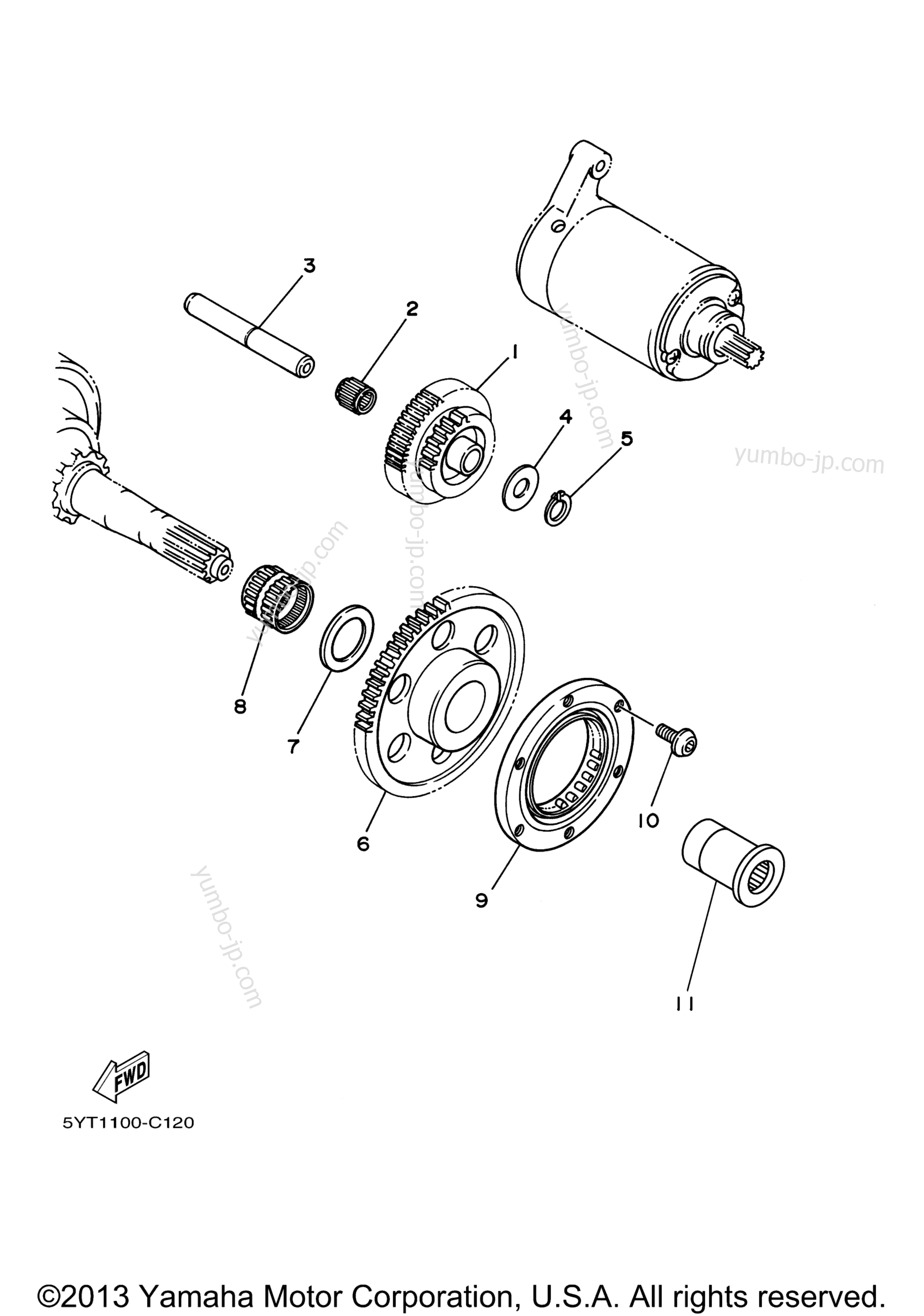 STARTER CLUTCH для квадроциклов YAMAHA RAPTOR 350 (YFM35RW) 2007 г.