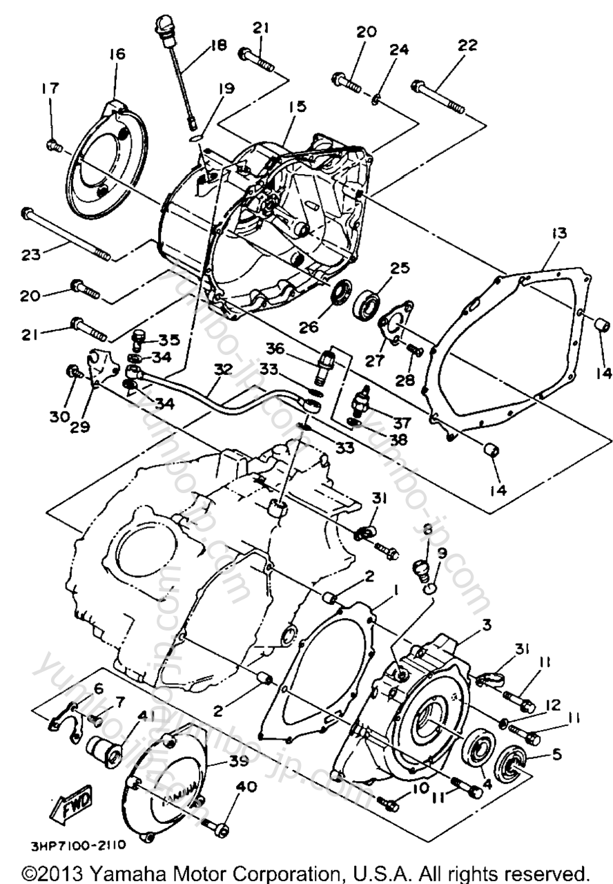 Crankcase Cover 1 для квадроциклов YAMAHA BIG BEAR 4WD (YFM350FWE_) 1993 г.