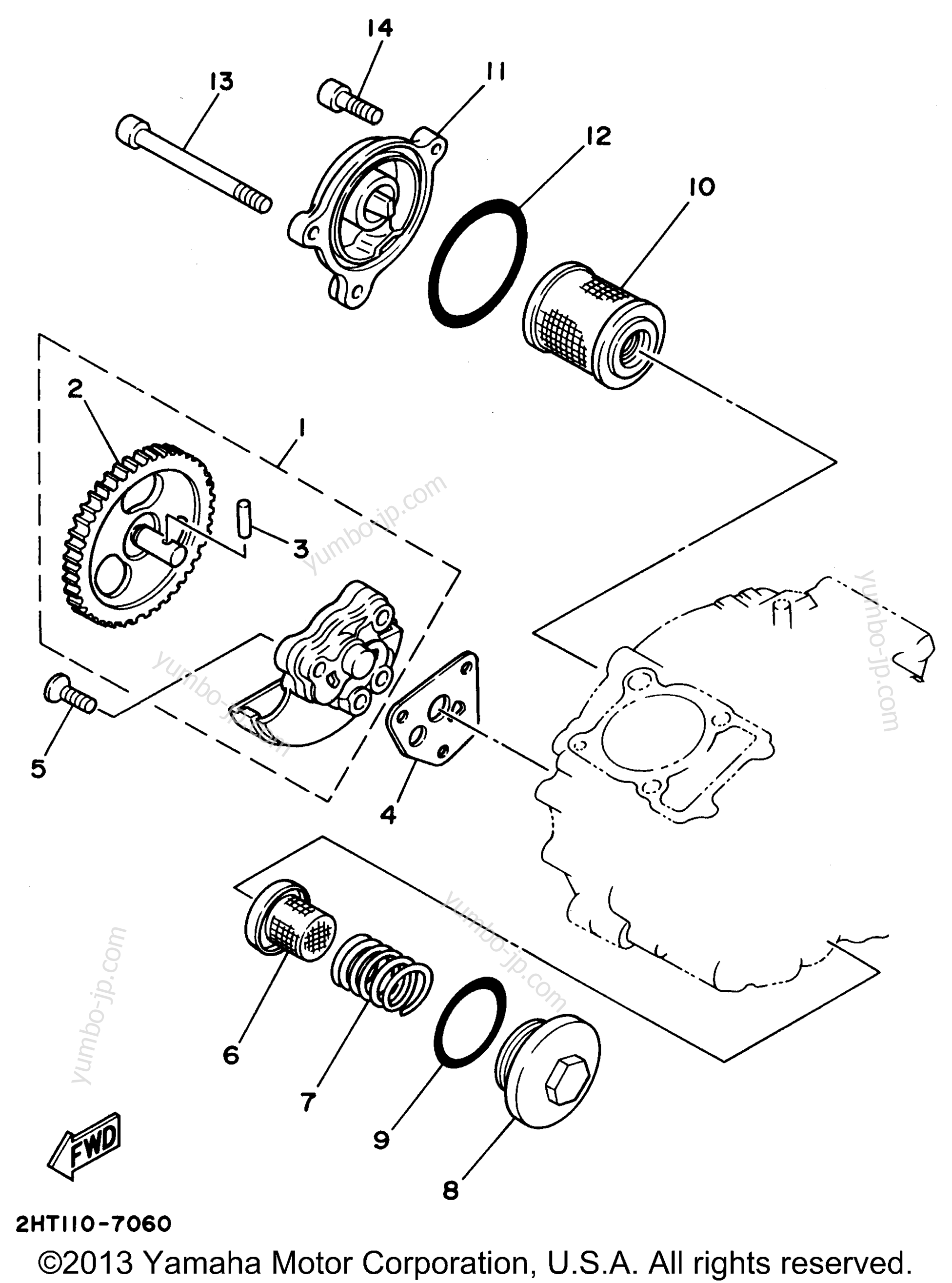 Масляный насос для квадроциклов YAMAHA TIMBERWOLF 4WD (YFB250FWG_MNH) 1995 г.