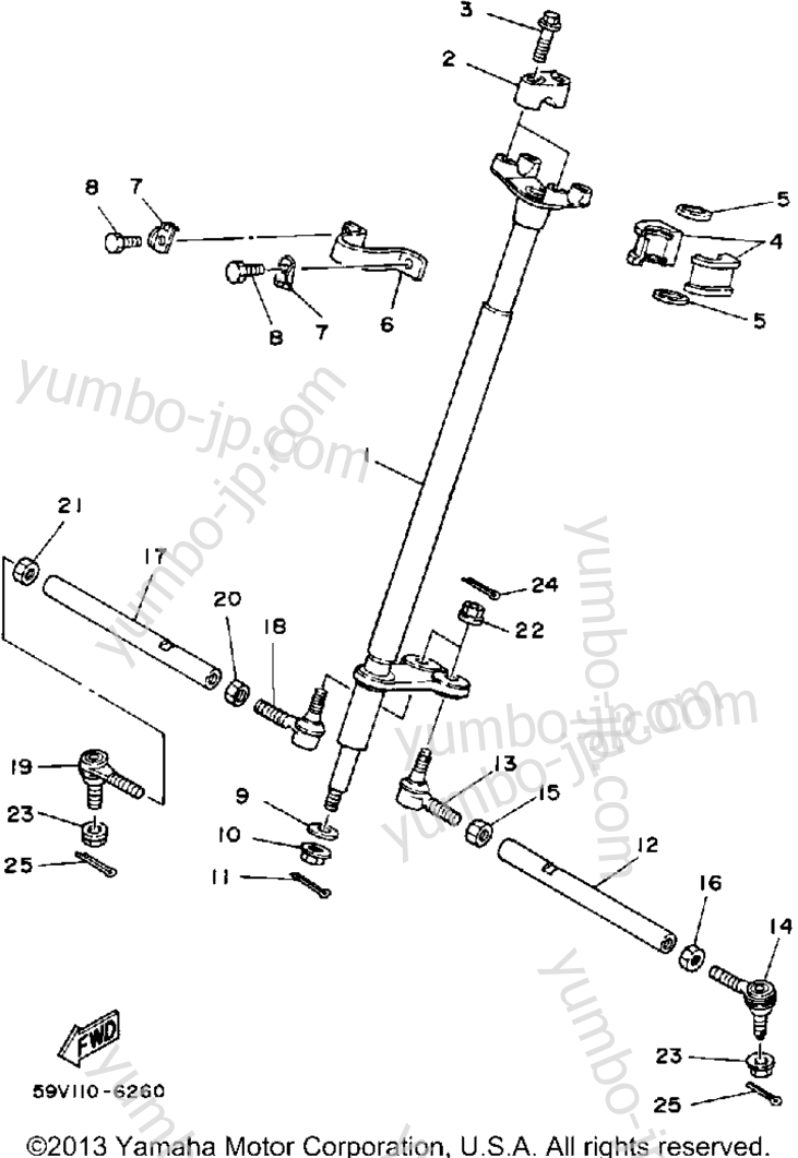 Steering для квадроциклов YAMAHA MOTO-4 (YFM350ERW) 1989 г.