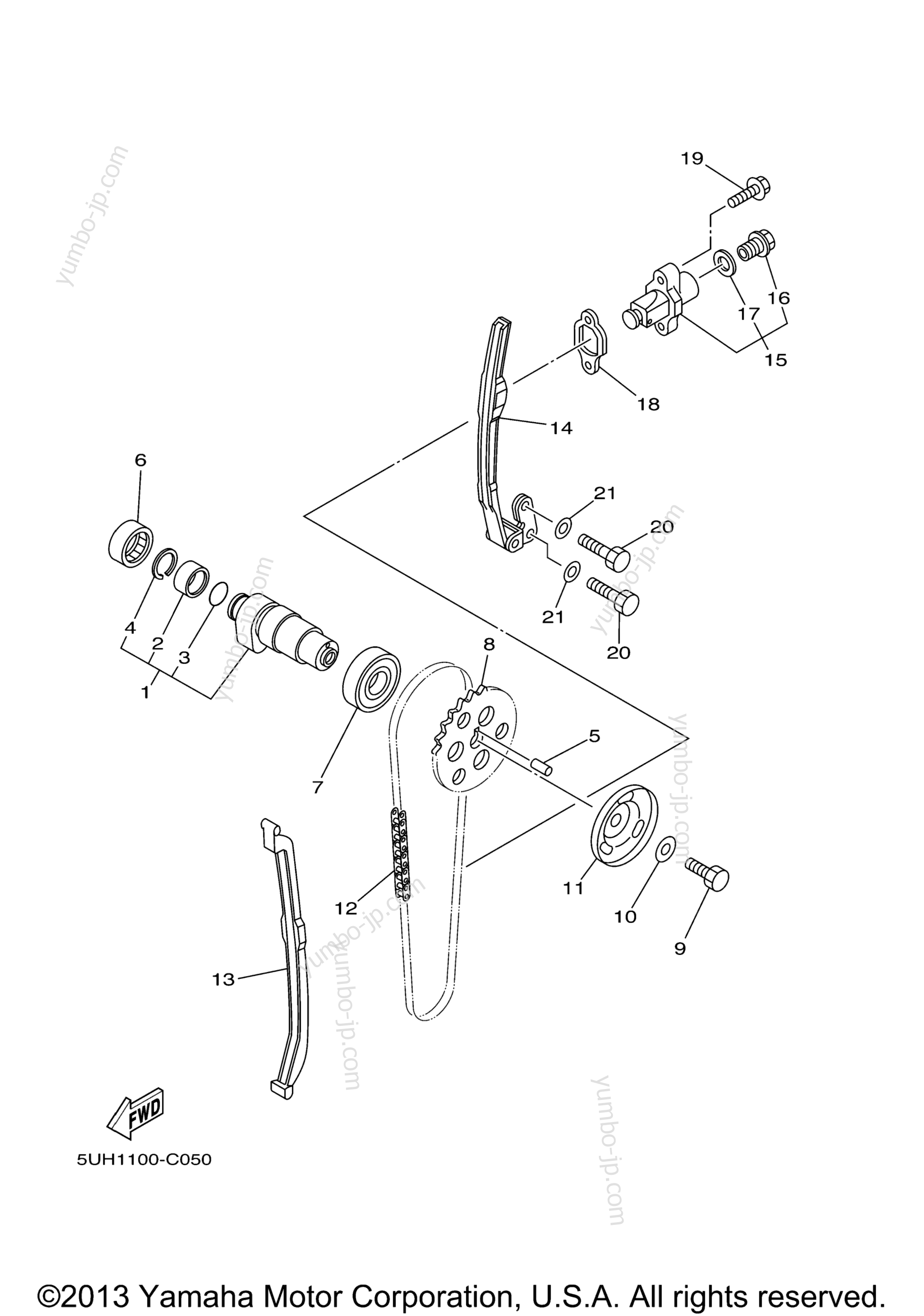 Camshaft Chain для квадроциклов YAMAHA BRUIN 350 4WD HUNTER (YFM35FAHV) 2006 г.