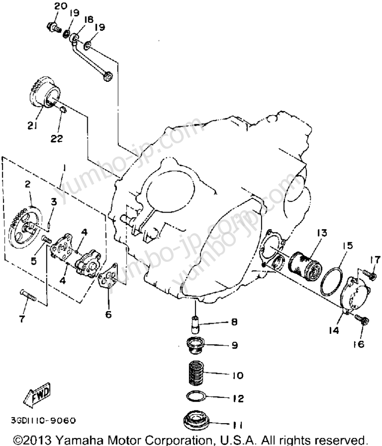 Масляный насос для квадроциклов YAMAHA WARRIOR (YFM350XD_M) 1992 г.