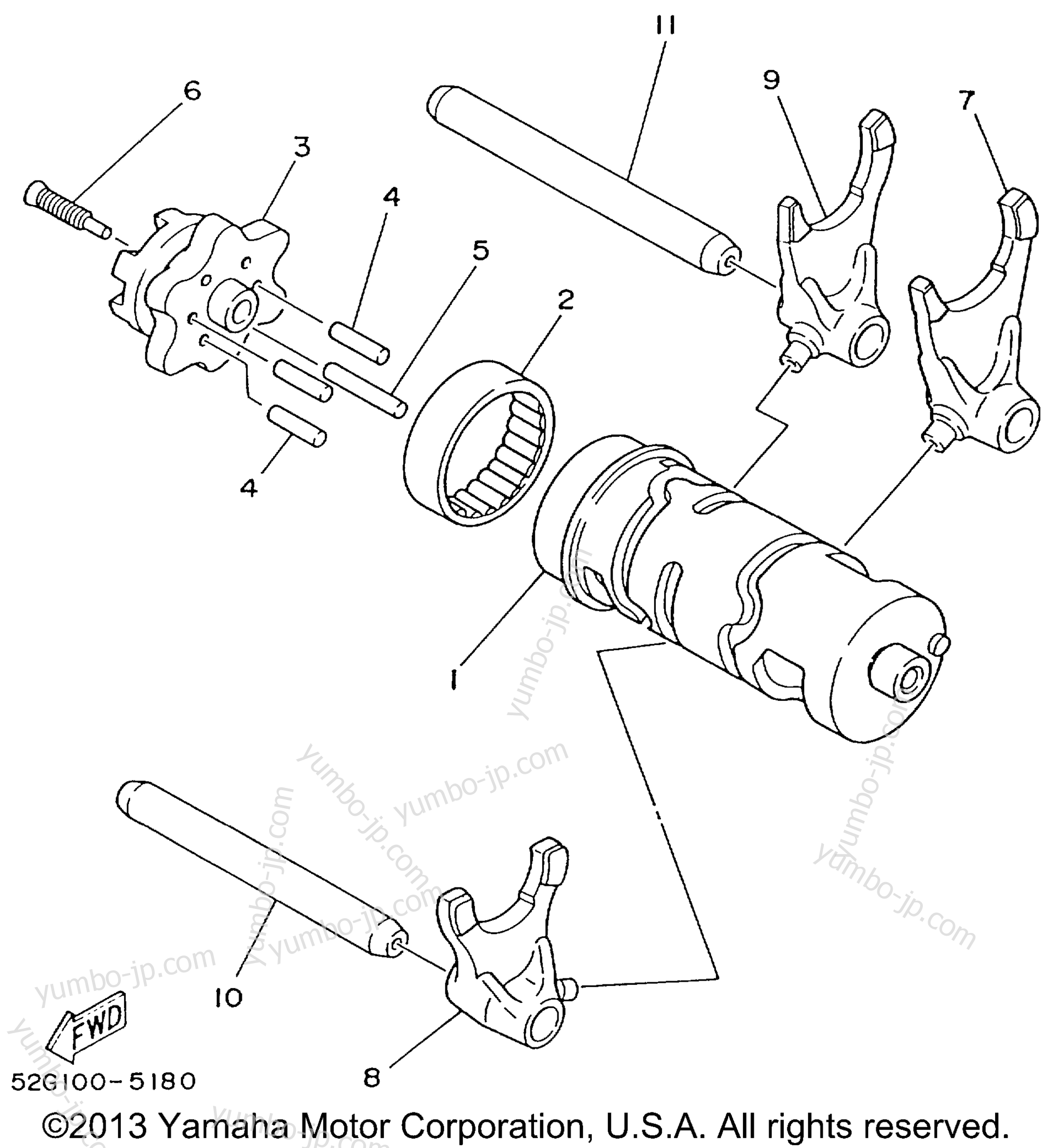 Shift Cam Fork for ATVs YAMAHA BRUIN 250 2WD (YFM25BV) 2006 year