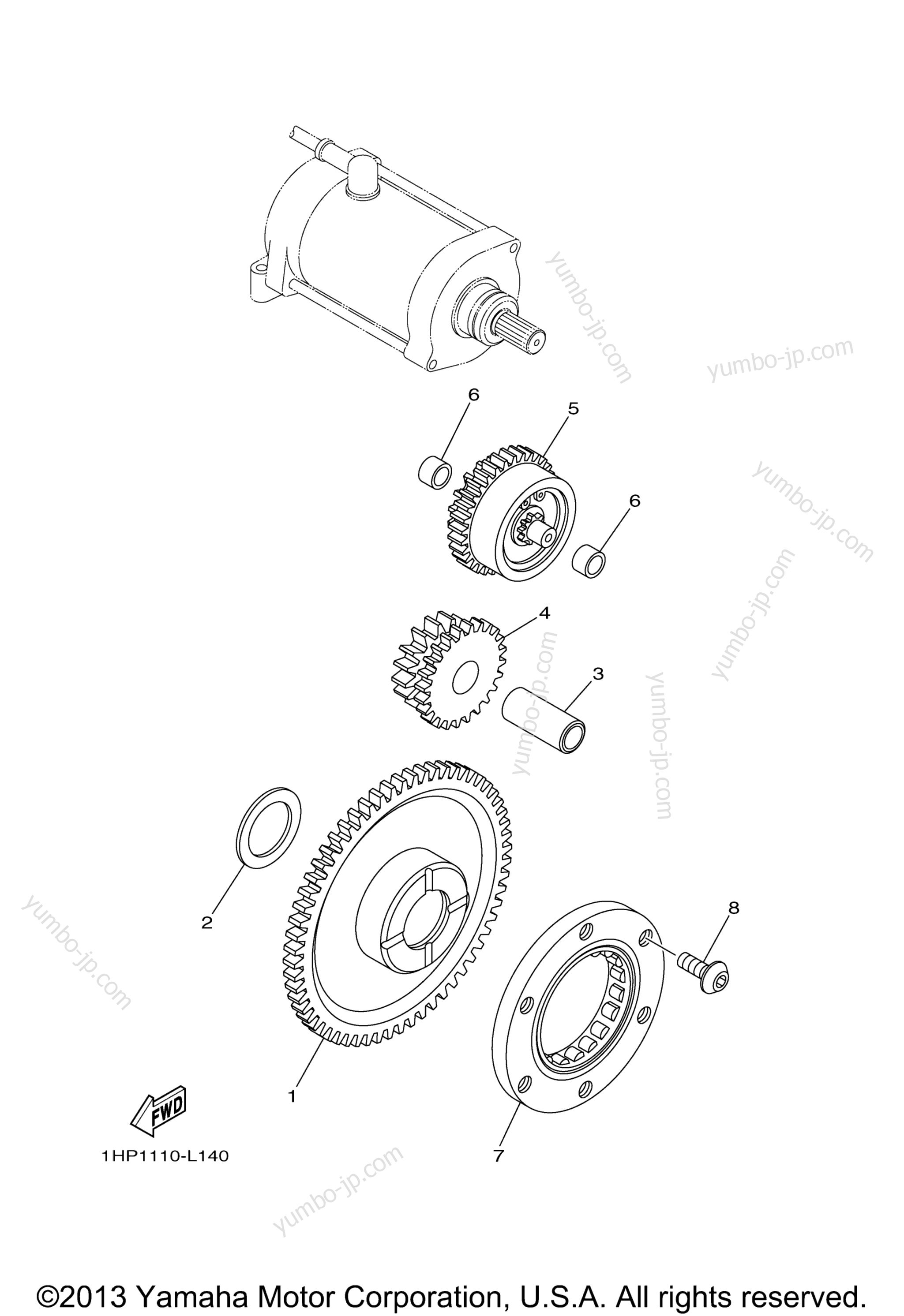 STARTER CLUTCH для квадроциклов YAMAHA GRIZZLY 700 EPS 4WD (YFM7FGPDL) 2013 г.