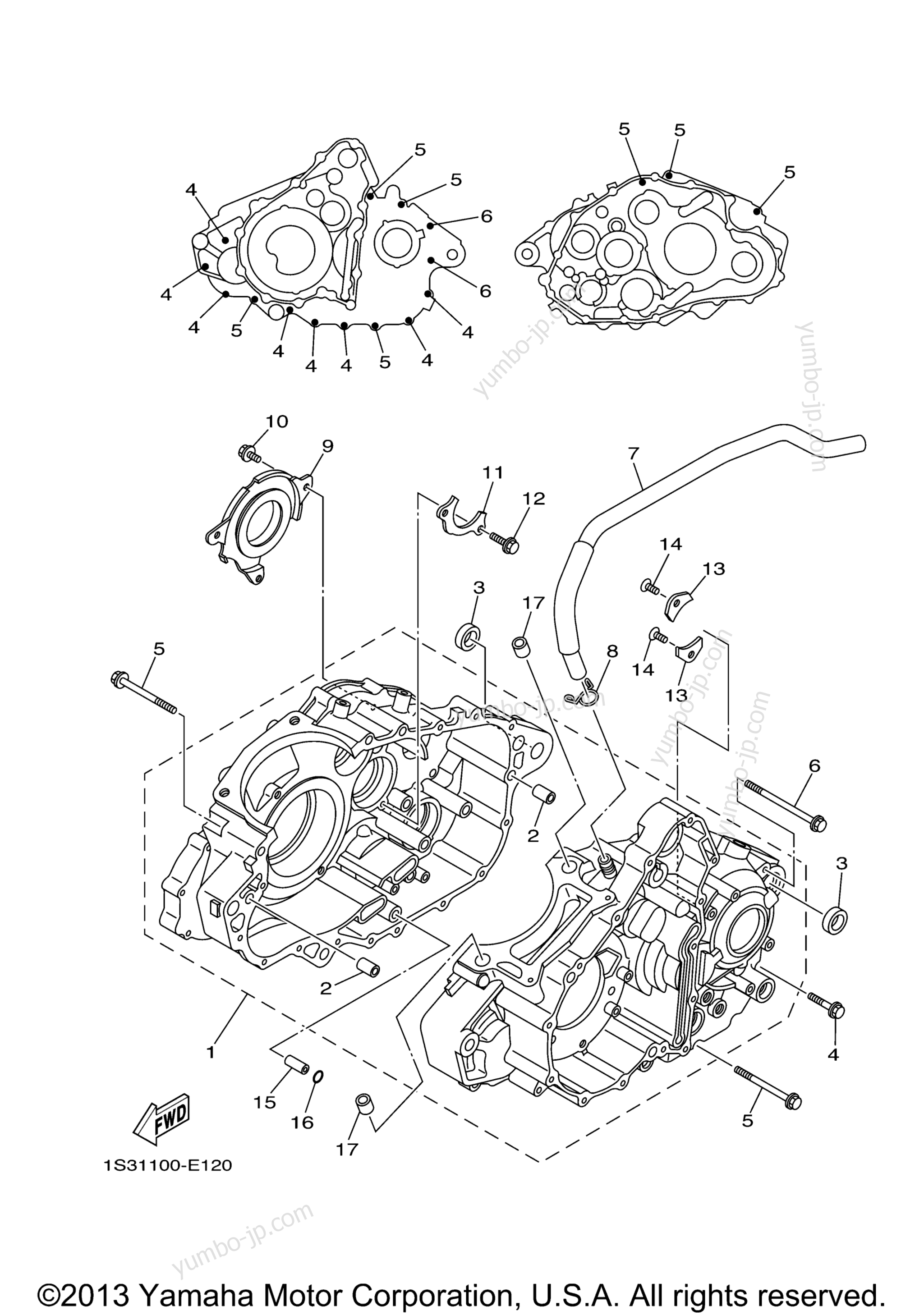 CRANKCASE for ATVs YAMAHA RAPTOR 700 (YFM70RXGY) 2008 year