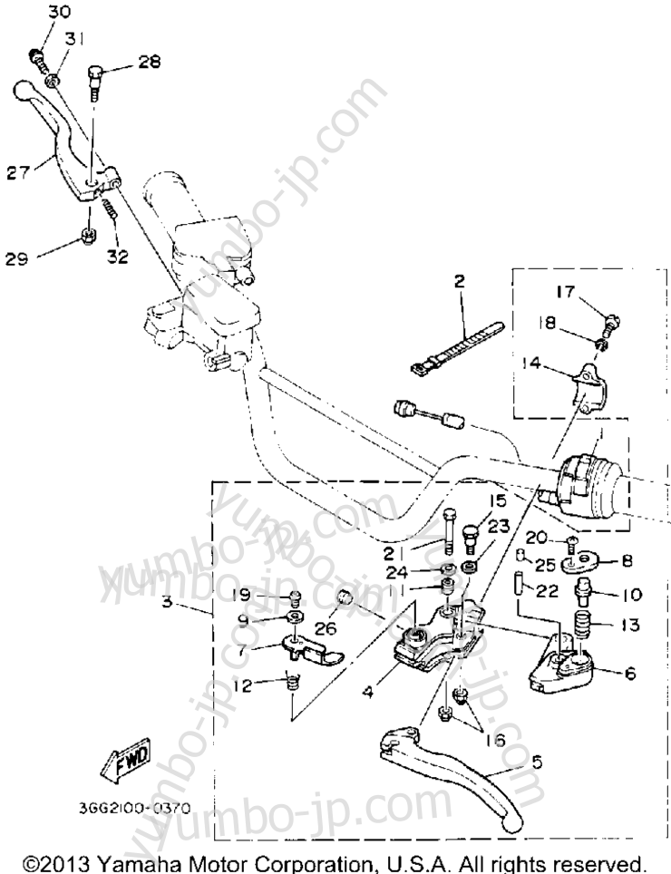 Handle Switch-Lever for ATVs YAMAHA YFZ350D 1992 year