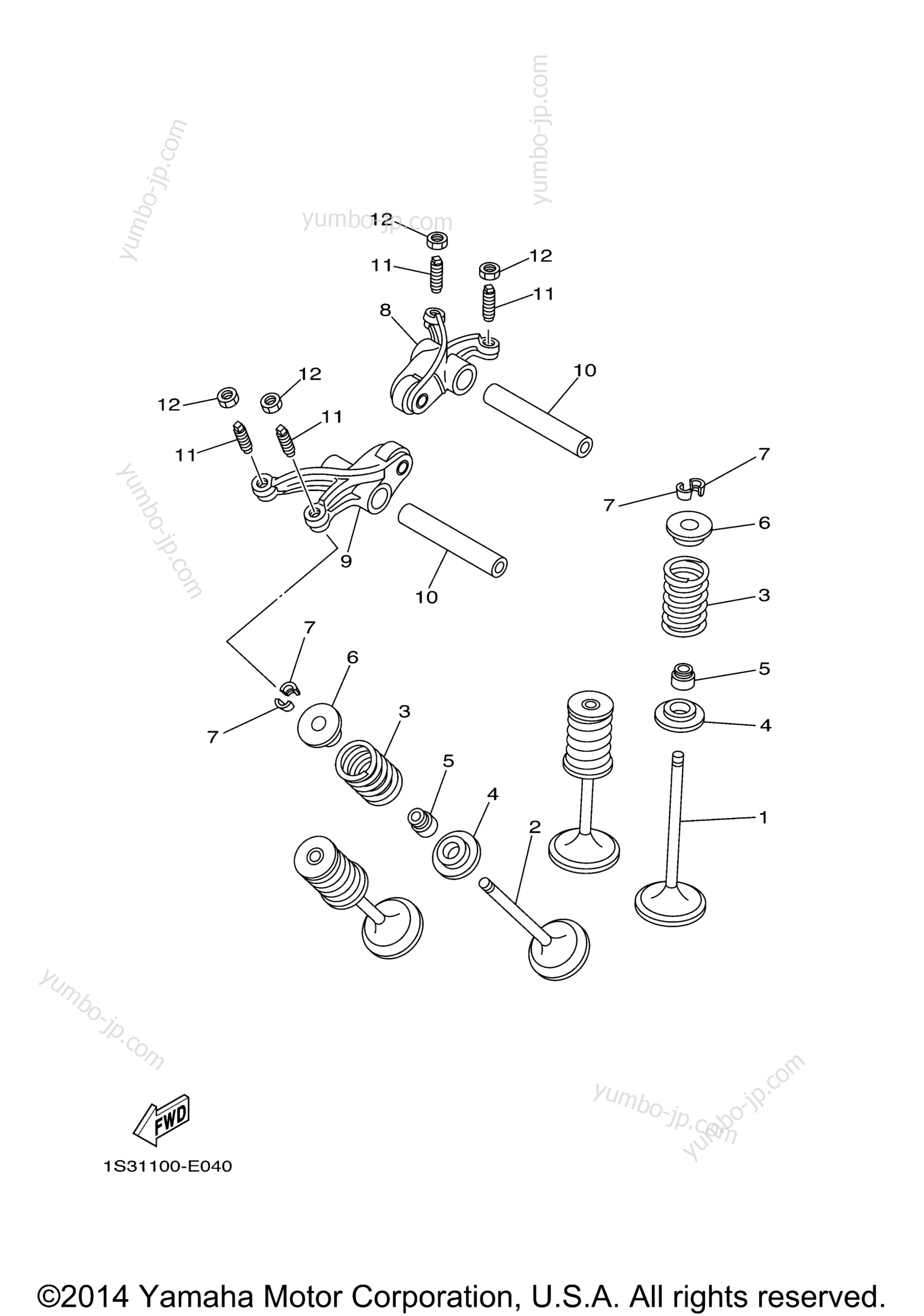 VALVE for ATVs YAMAHA GRIZZLY 550 4WD HUNTER (YFM5FGHA) 2011 year