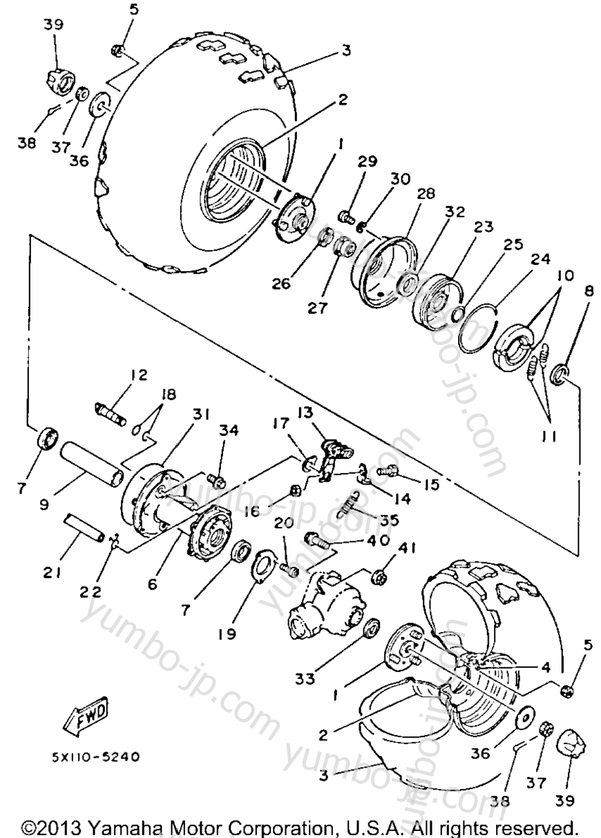 REAR WHEEL для квадроциклов YAMAHA BADGER (YFM80N) 1985 г.