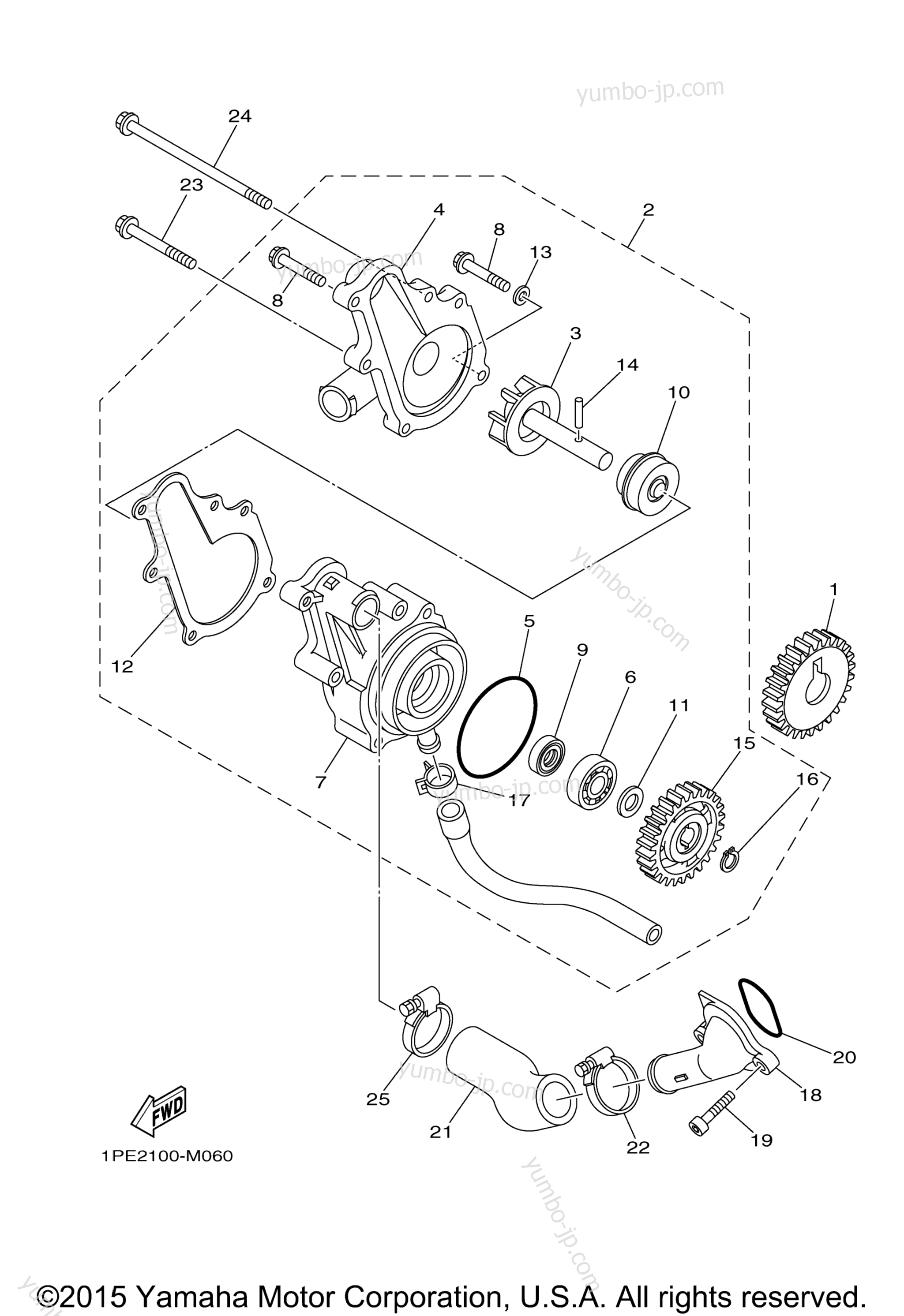 WATER PUMP for ATVs YAMAHA RAPTOR 700 (YFM70RSBGL) 2016 year