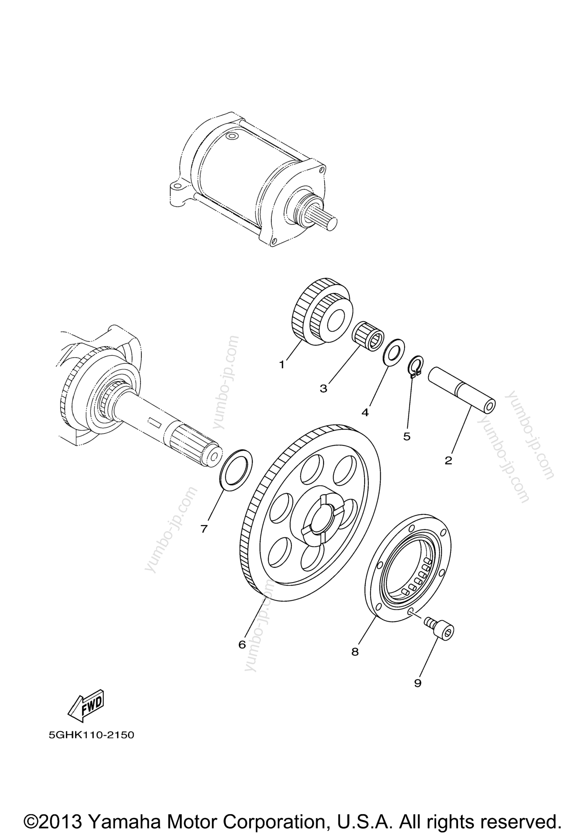 STARTER CLUTCH for ATVs YAMAHA KODIAK 450 AUTO 4X4 (YFM45FAS) 2004 year