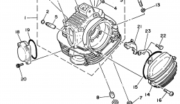 Головка блока цилиндров для квадроцикла YAMAHA TIMBERWOLF 4WD (YFB250FWG_MNH)1995 г. 