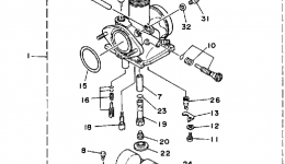 Карбюратор для квадроцикла YAMAHA MOTO-4 (YFM225T)1987 г. 