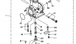 Карбюратор для квадроцикла YAMAHA TIMBERWOLF (YFB250UK)1998 г. 