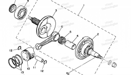 Crankshaft - Piston для квадроцикла YAMAHA BADGER (YFM80M)2000 г. 
