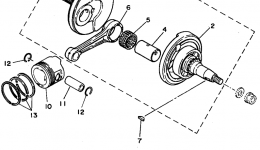 Crankshaft - Piston for квадроцикла YAMAHA BADGER (YFM80G)1995 year 