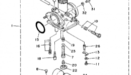 Карбюратор для квадроцикла YAMAHA MOTO-4 (YFM250W)1989 г. 