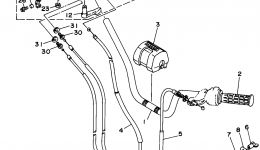 Steering Handle - Cable для квадроцикла YAMAHA BADGER (YFM80L)1999 г. 