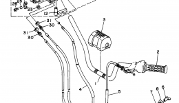 Steering Handle - Cable для квадроцикла YAMAHA BADGER (YFM80J)1997 г. 