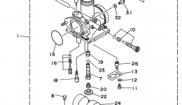 Карбюратор для квадроцикла YAMAHA TIMBERWOLF 2WD (YFB250FWH)1996 г. 