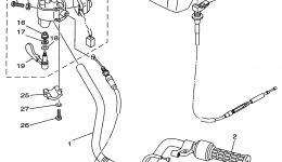 Steering Handle Cable для квадроцикла YAMAHA GRIZZLY (YFM600FWAK)1998 г. 
