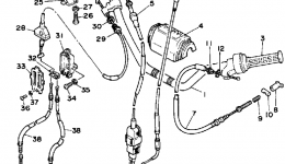 Handlebar - Cable для квадроцикла YAMAHA MOTO-4 (YFM350ERW)1989 г. 