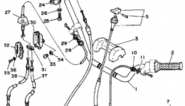 Handlebar-Cable для квадроцикла YAMAHA MOTO-4 (YFM200DXW)1989 г. 