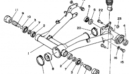 Swing Arm - Rear Shocks for квадроцикла YAMAHA PRO-4 PRO HAULER (YFU1W)1989 year 