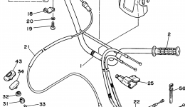 Steering Handle Cable for квадроцикла YAMAHA WARRIOR (YFM350XF_M)1994 year 