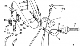 Handlebar-Cable для квадроцикла YAMAHA MOTO-4 (YFM200DXT)1987 г. 
