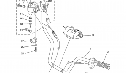 Steering Handle Cable для квадроцикла YAMAHA KODIAK 400 4WD HUNTER (YFM4FAHT)2005 г. 