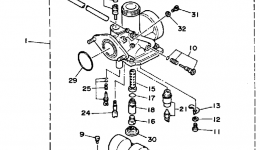 Карбюратор для квадроцикла YAMAHA PRO-4 PRO HAULER W-TURF TIRES (YFU1TW)1989 г. 