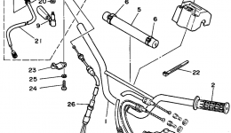 Steering Handle - Cable для квадроцикла YAMAHA BANSHEE (YFZ350G)1995 г. 