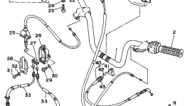 Steering Handle - Cable for квадроцикла YAMAHA TIMBERWOLF 2WD (YFB250F)1994 year 