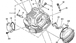 Головка блока цилиндров для квадроцикла YAMAHA PRO-4 PRO HAULER W-TURF TIRES (YFU1TW)1989 г. 