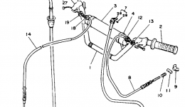 Handlebar - Cable (Ytm225dxk) for квадроцикла YAMAHA YTM225DXK1983 year 