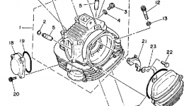 Головка блока цилиндров для квадроцикла YAMAHA TIMBERWOLF 2WD (YFB250D)1992 г. 