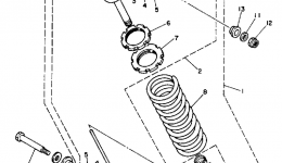 Rear Shocks для квадроцикла YAMAHA WARRIOR (YFM350XW)1989 г. 