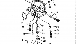 Карбюратор для квадроцикла YAMAHA MOTO-4 (YFM225S)1986 г. 